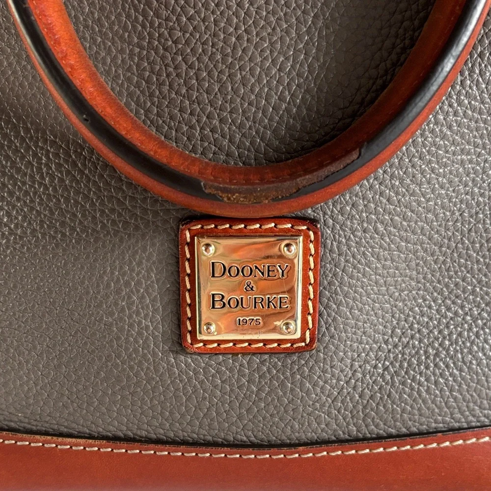 Dooney & Bourke Pebble Grain Zip Zip‎ Satchel, Elephant Gray Leather Handbag